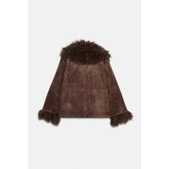 ZARA DOUBLE-FACED FAUX FUR JACKET - Picture 8 of 9